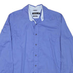 NAUTICA Mens Blue Cotton Blend Shirt M Classic Button-Down Long Sleeve