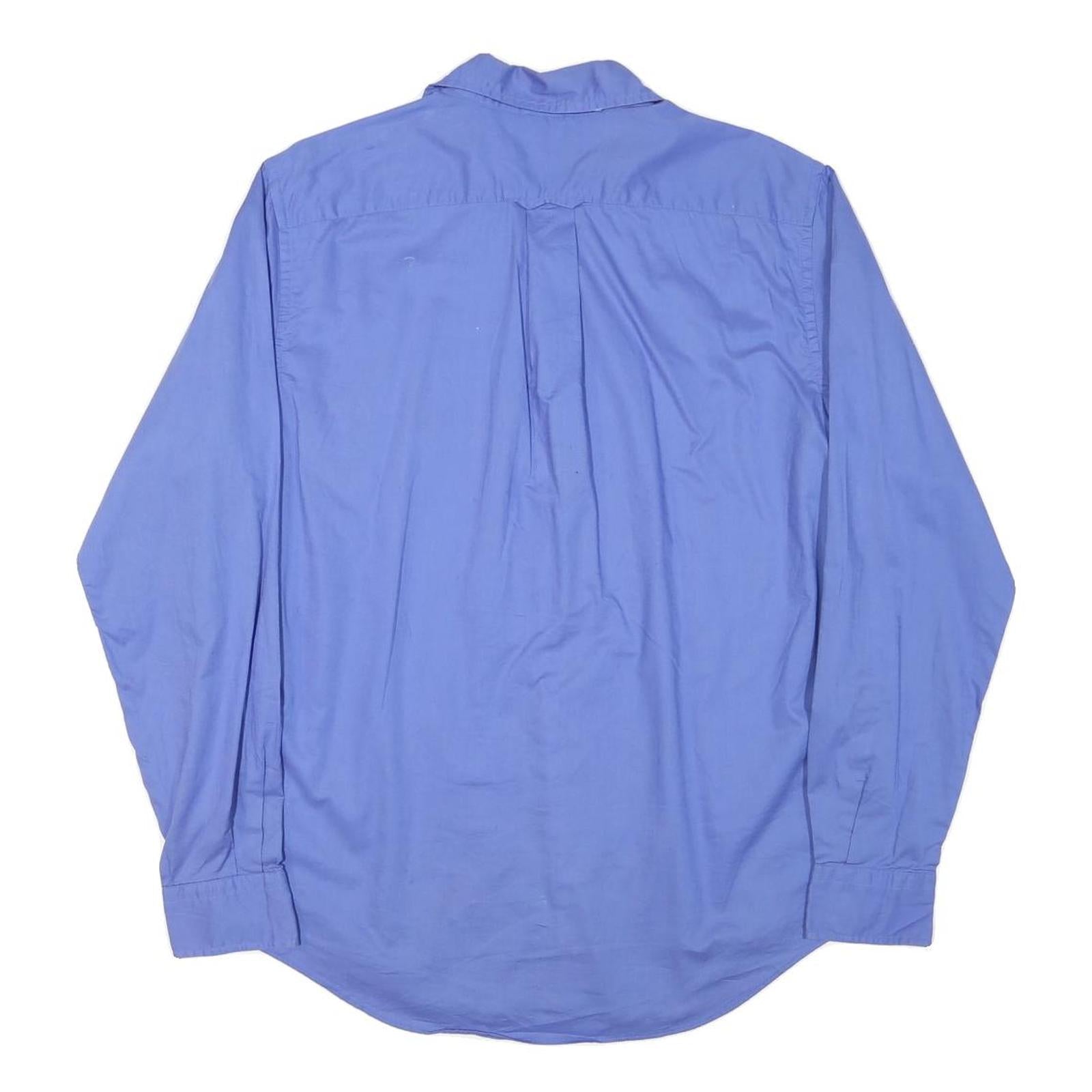 NAUTICA Mens Blue Cotton Blend Shirt M Classic Button-Down Long Sleeve