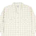 CARHARTT Womens Beige & Cream Checked Shirt XL Cotton Blend Button Up Casual