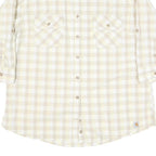 CARHARTT Womens Beige & Cream Checked Shirt XL Cotton Blend Button Up Casual