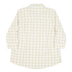 CARHARTT Womens Beige & Cream Checked Shirt XL Cotton Blend Button Up Casual