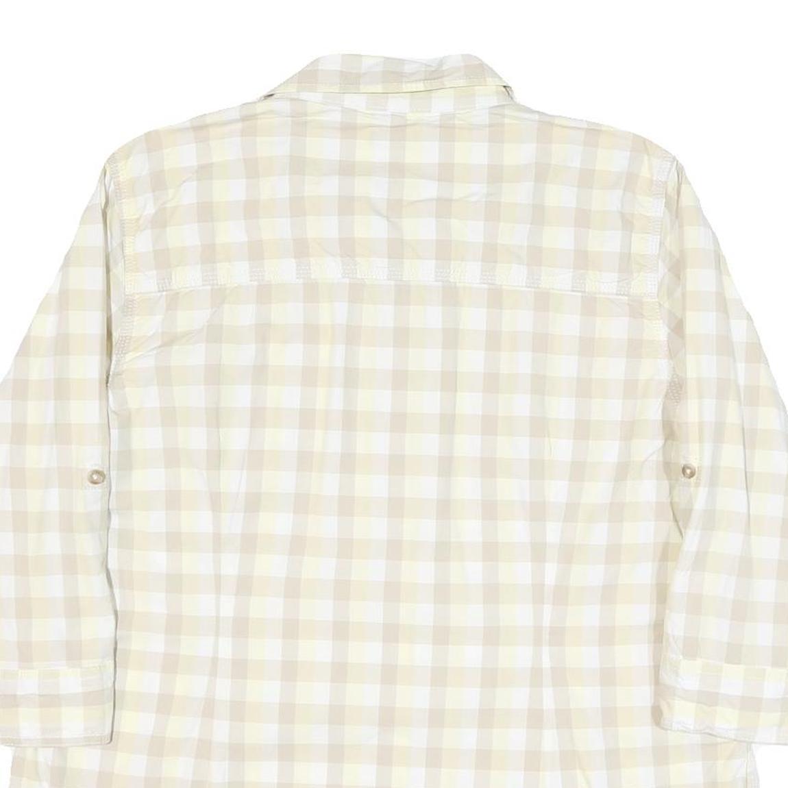 CARHARTT Womens Beige & Cream Checked Shirt XL Cotton Blend Button Up Casual