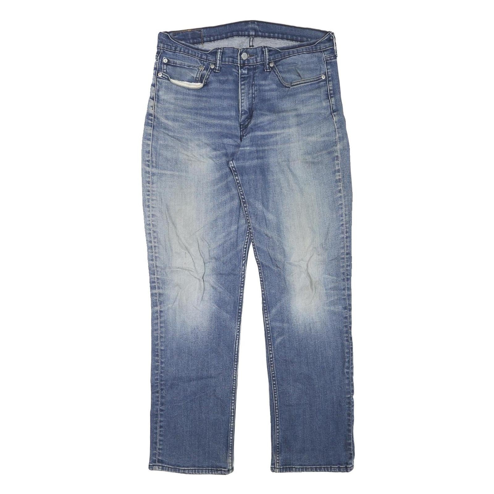 LEVI'S Mens Regular Blue Denim Stone Wash W32 L30 Classic Fit Jeans Zip Closure