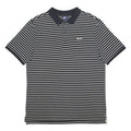 NIKE Mens Black & White Striped Polo Shirt XL Cotton Basic Short Sleeve