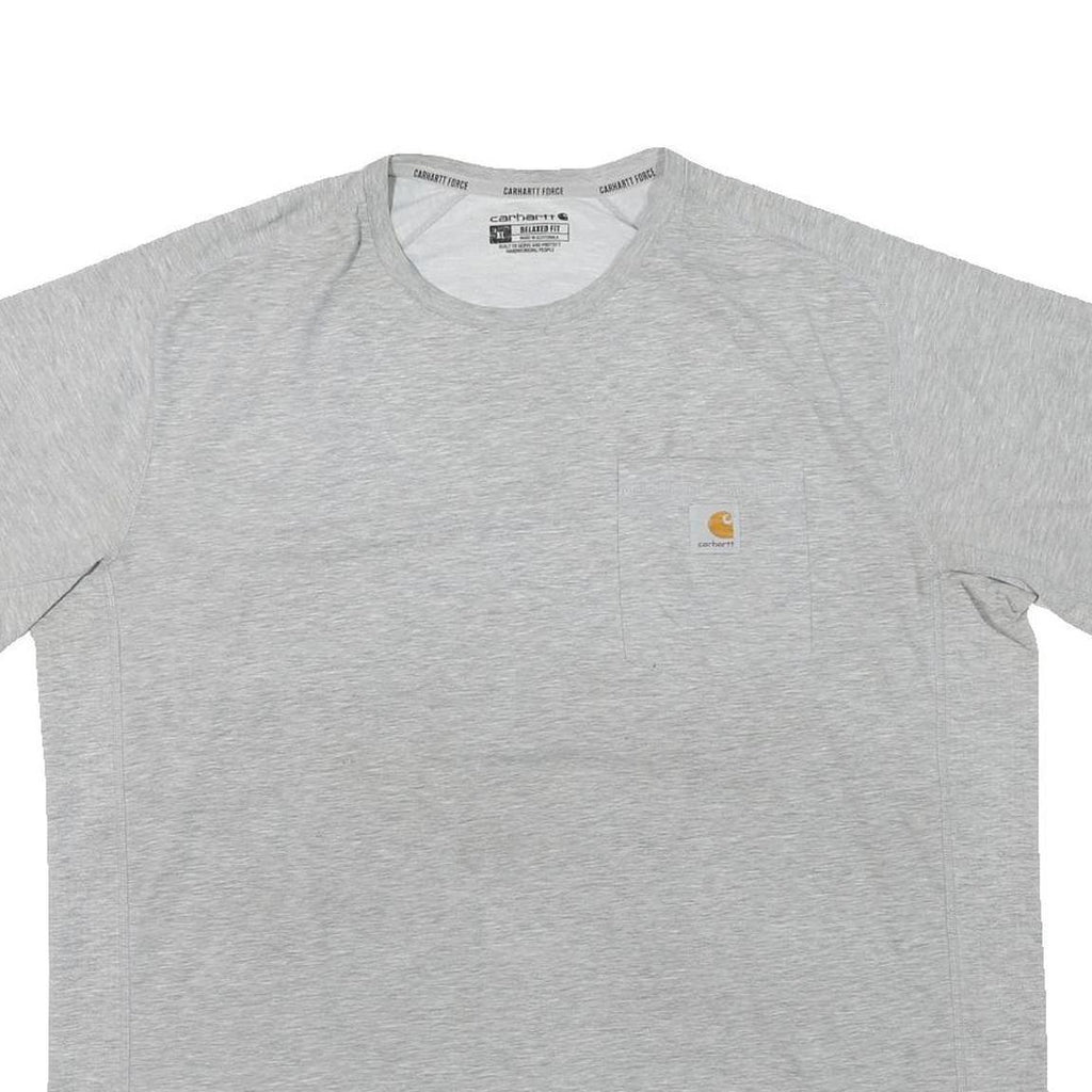 CARHARTT Mens Grey & Orange Workwear Pocket T-Shirt XL Short Sleeve Crew Neck