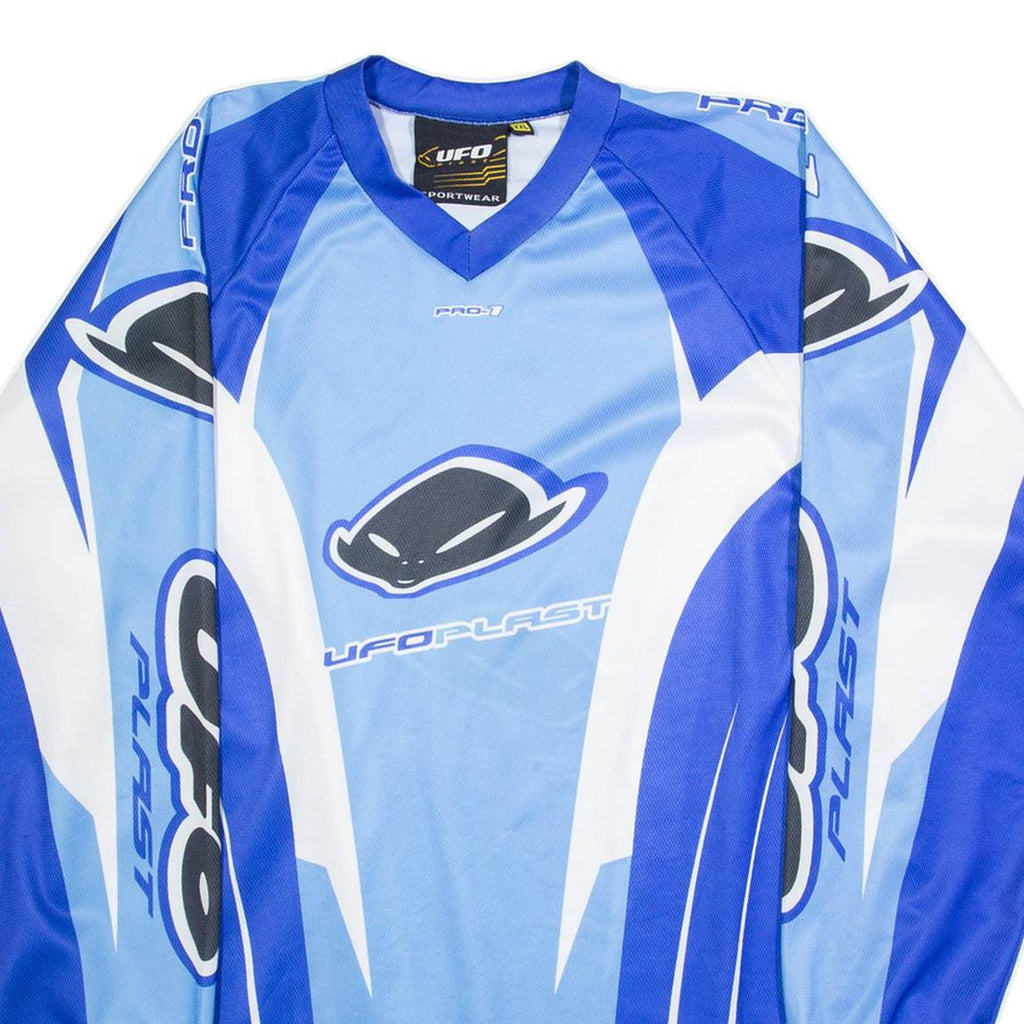 Ufo Blast Mens Jersey Blue Long Sleeve V-Neck 2XL