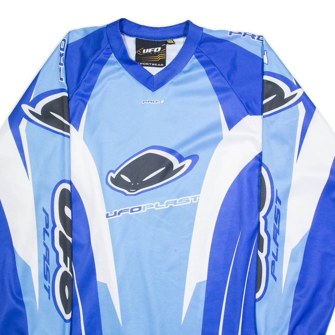 Ufo Blast Mens Jersey Blue Long Sleeve V-Neck 2XL