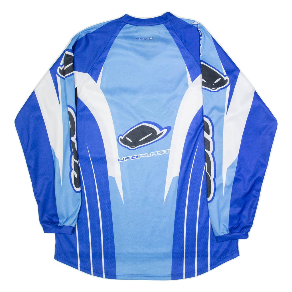 Ufo Blast Mens Jersey Blue Long Sleeve V-Neck 2XL