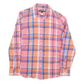 TOMMY HILFIGER Womens Pink & Orange Checked Shirt S Classic Fit Casual