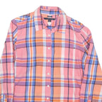 TOMMY HILFIGER Womens Pink & Orange Checked Shirt S Classic Fit Casual