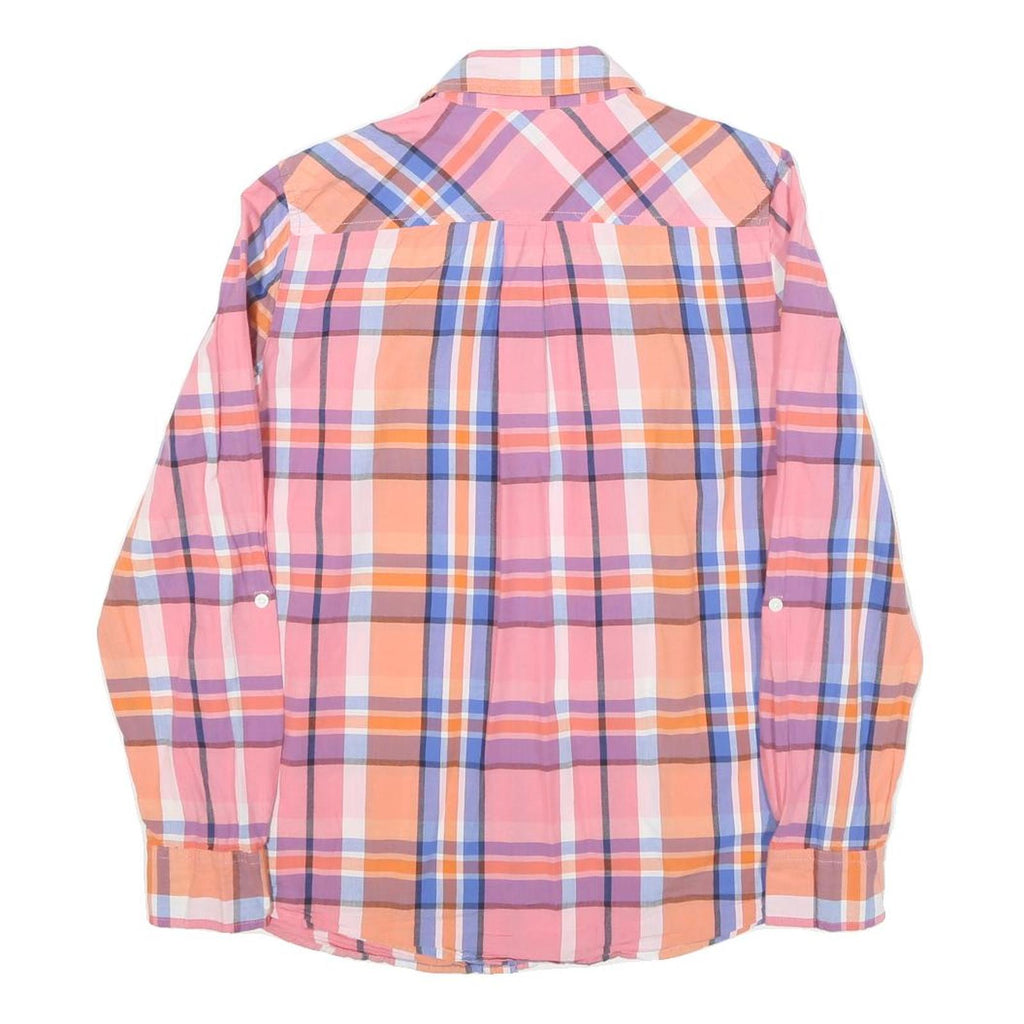 TOMMY HILFIGER Womens Pink & Orange Checked Shirt S Classic Fit Casual