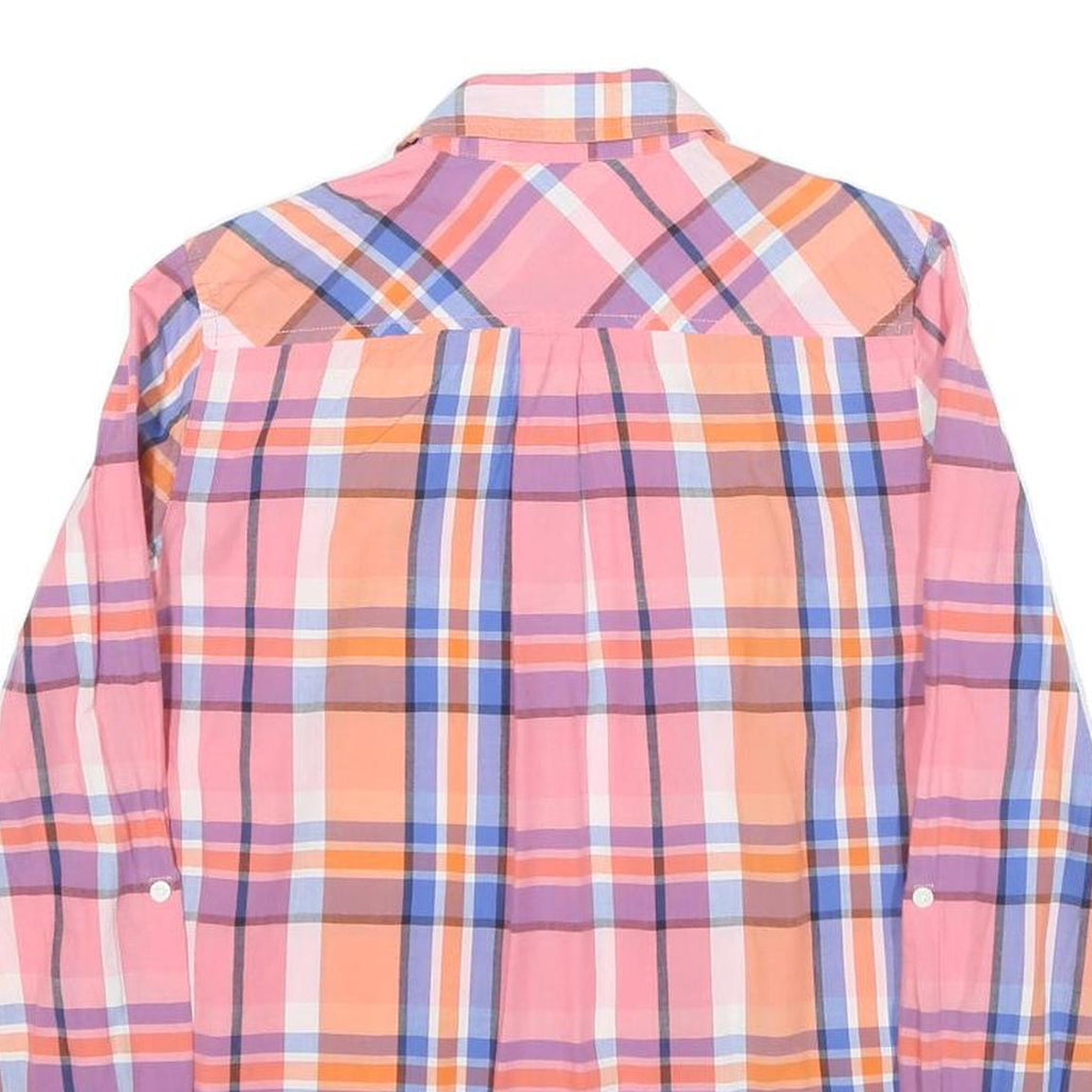 TOMMY HILFIGER Womens Pink & Orange Checked Shirt S Classic Fit Casual