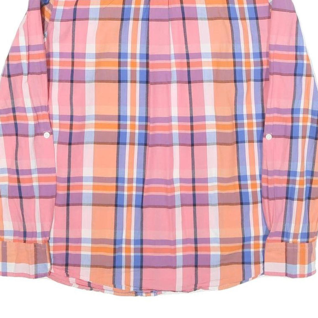 TOMMY HILFIGER Womens Pink & Orange Checked Shirt S Classic Fit Casual