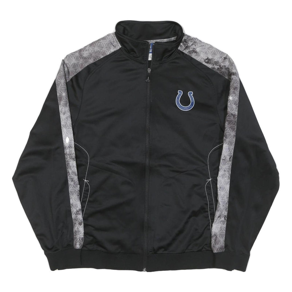 REEBOK Mens Black Grey NFL Track Jacket XL Polyester Blend Zip Sportswear