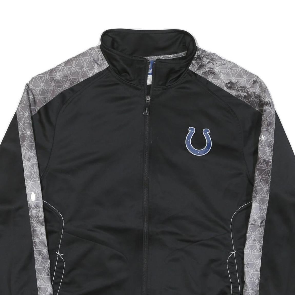 REEBOK Mens Black Grey NFL Track Jacket XL Polyester Blend Zip Sportswear