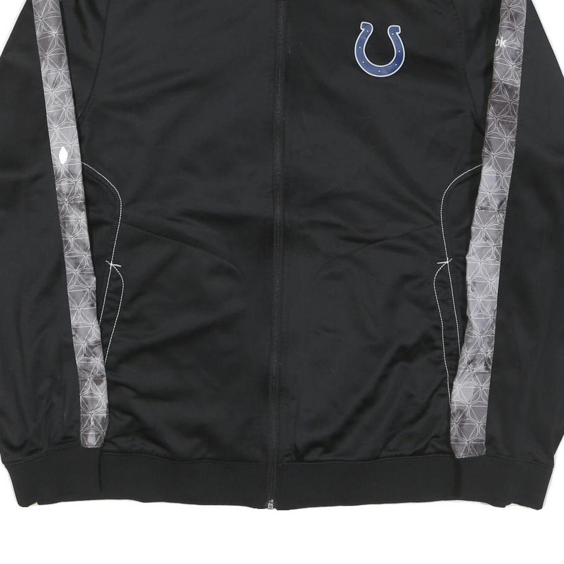 REEBOK Mens Black Grey NFL Track Jacket XL Polyester Blend Zip Sportswear