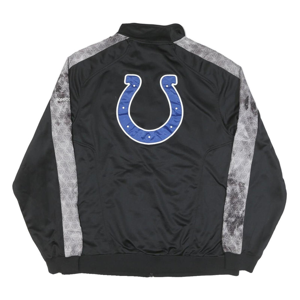 REEBOK Mens Black Grey NFL Track Jacket XL Polyester Blend Zip Sportswear