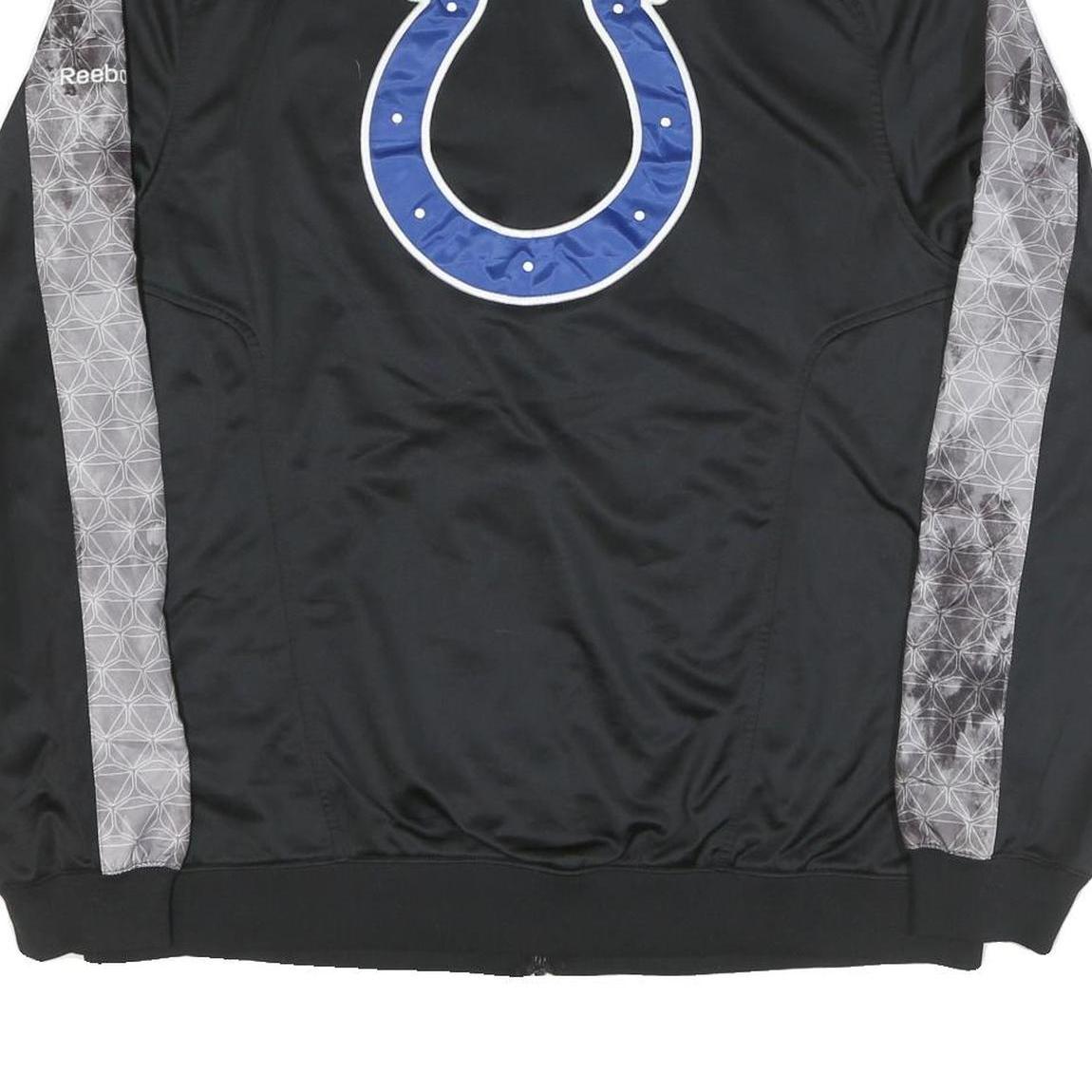 REEBOK Mens Black Grey NFL Track Jacket XL Polyester Blend Zip Sportswear