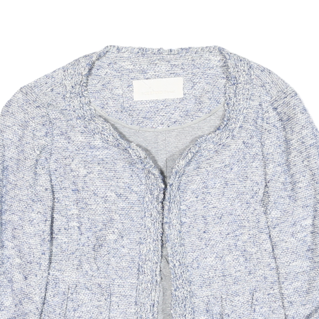 SCERVINO Womens Blue Cotton Blend Jacket S Woven Plain Stylish Elegant