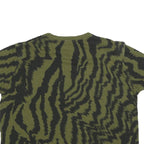 TED BAKER Womens Green & Black Printed T Shirt Short Sleeve Round Neck L Casual