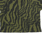 TED BAKER Womens Green & Black Printed T Shirt Short Sleeve Round Neck L Casual