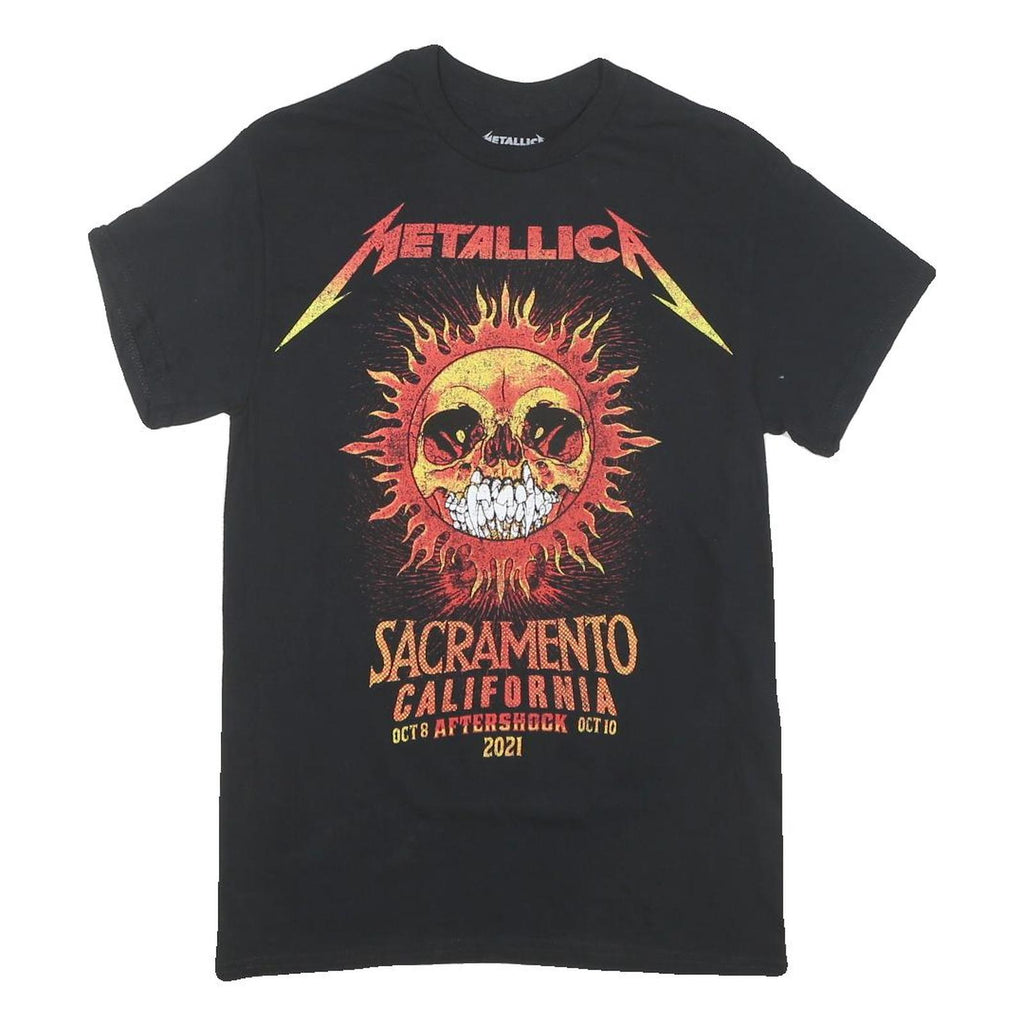 METALLICA Mens Black Graphic T-Shirt S Short Sleeve Crew Neck Band Merchandise