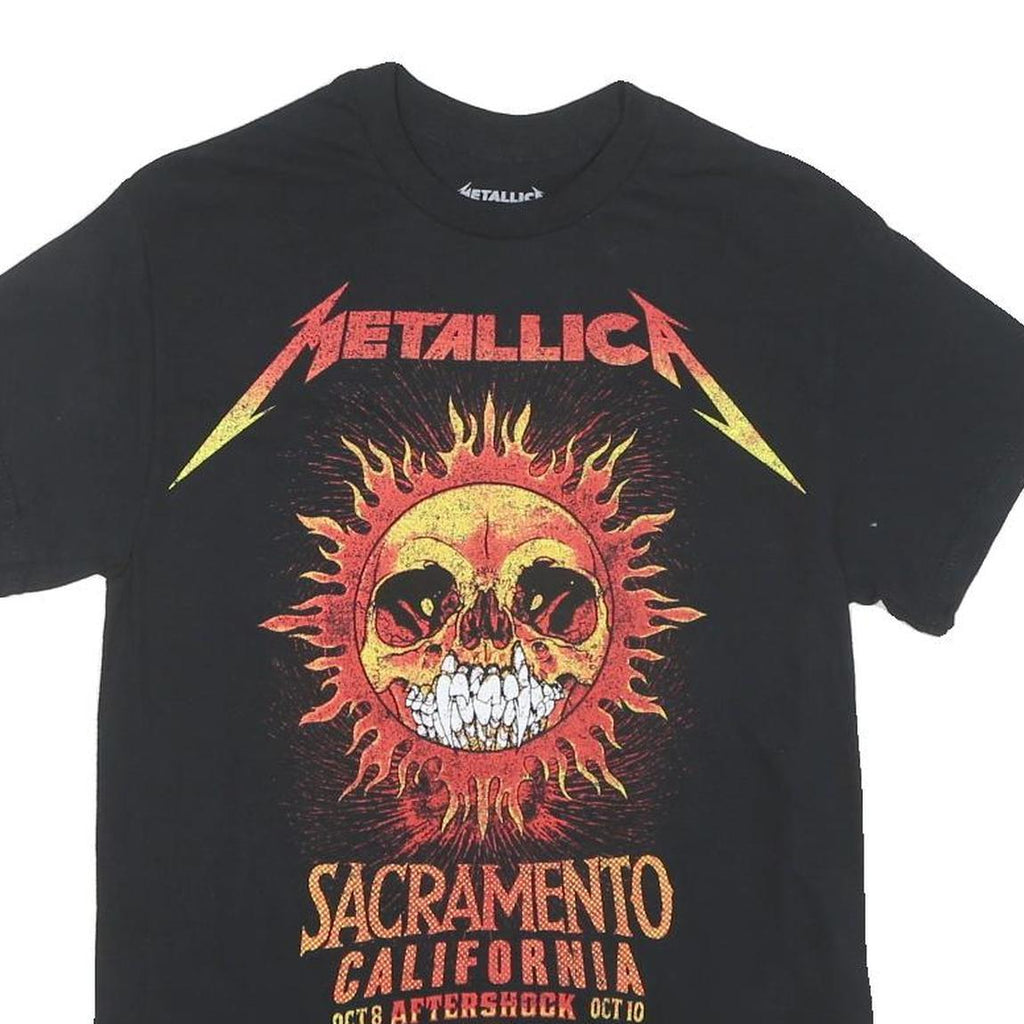 METALLICA Mens Black Graphic T-Shirt S Short Sleeve Crew Neck Band Merchandise