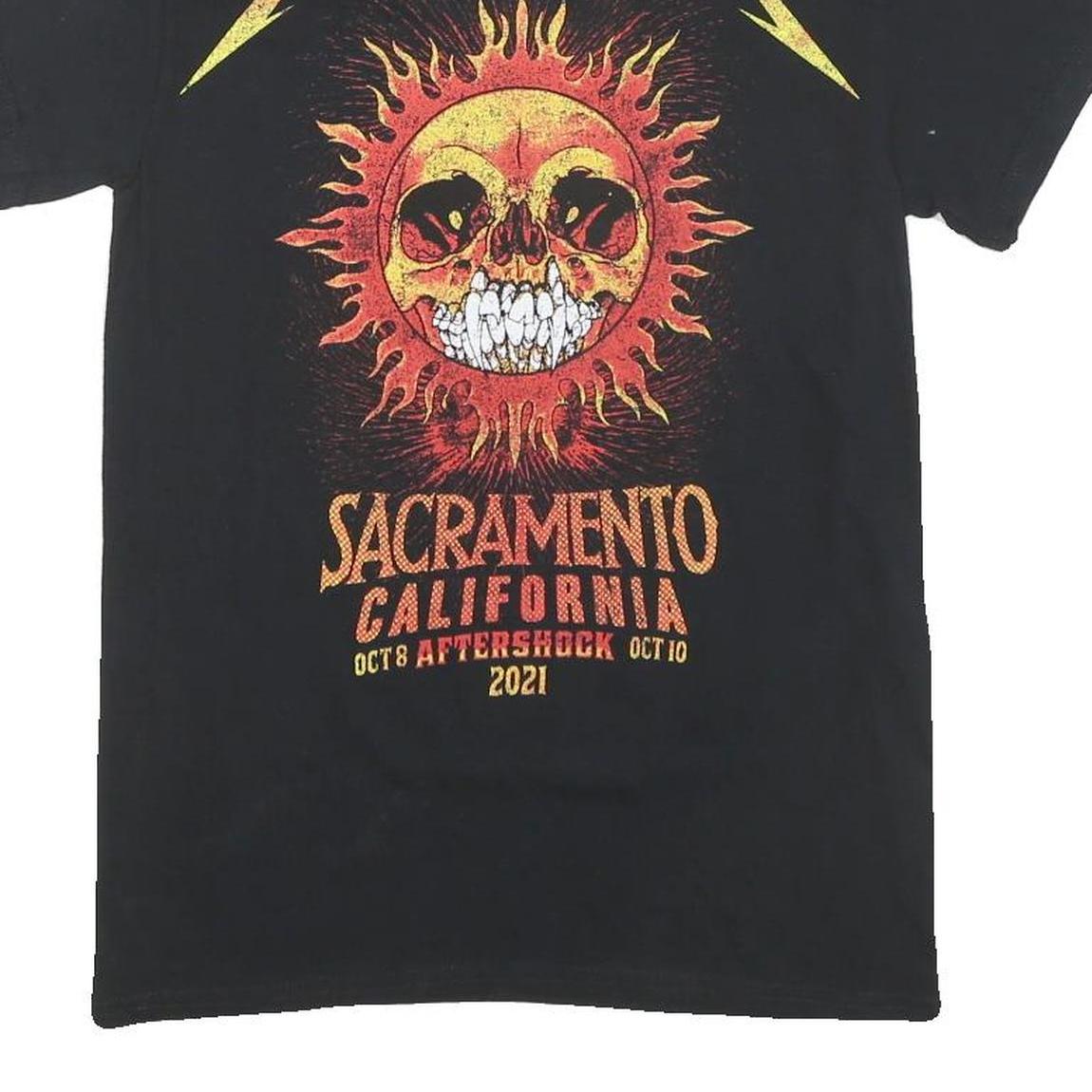 METALLICA Mens Black Graphic T-Shirt S Short Sleeve Crew Neck Band Merchandise