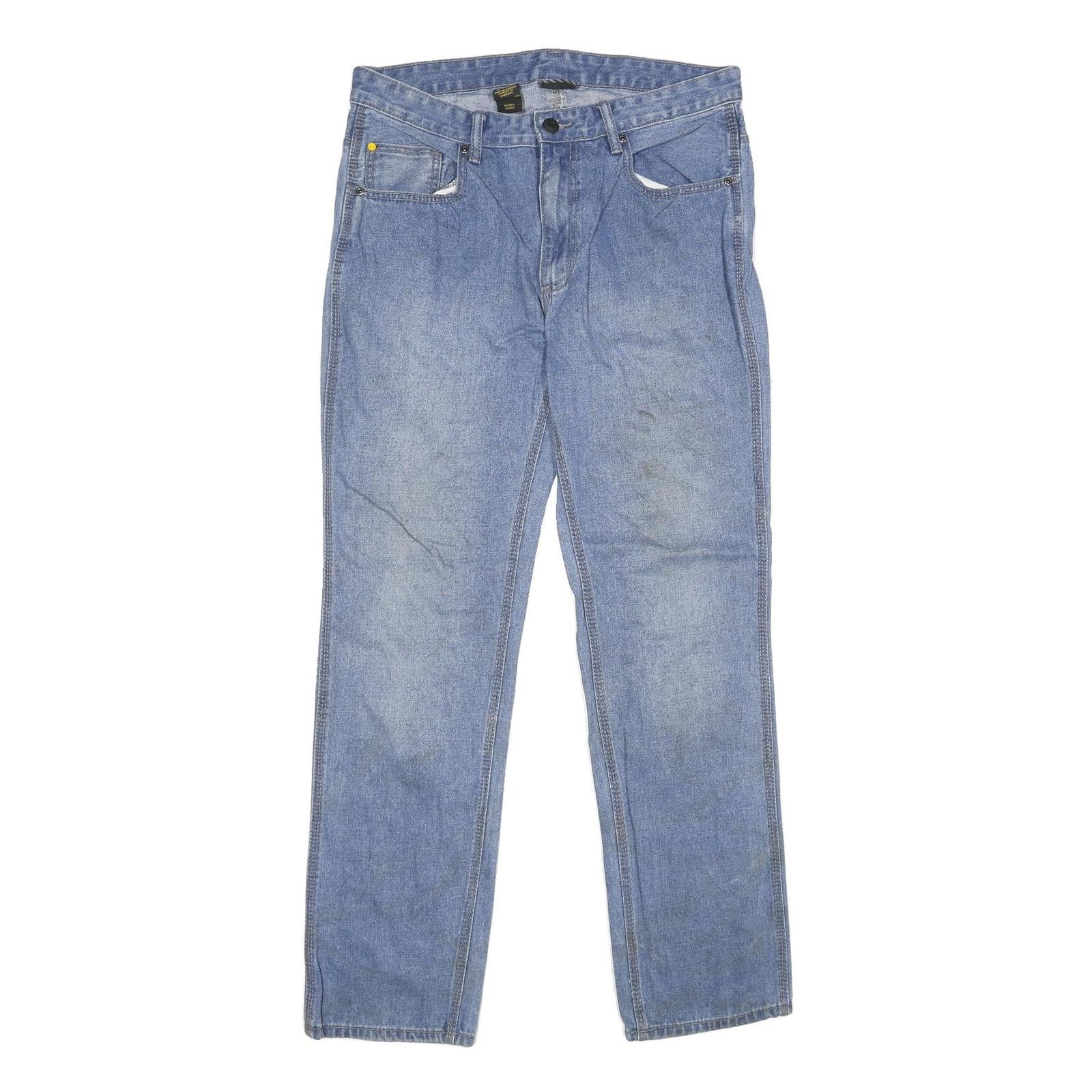 CAT Mens Light Blue Regular Fit Straight Denim Jeans W34 L32 Workwear