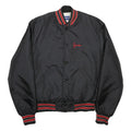 HOLLOWAY Mens Black & Red Varsity Jacket M Nylon Button Bomber Retro