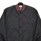 HOLLOWAY Mens Black & Red Varsity Jacket M Nylon Button Bomber Retro
