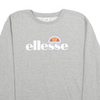 ELLESSE Mens Grey Crew Neck L Cotton Blend Sweatshirt Logo Printed