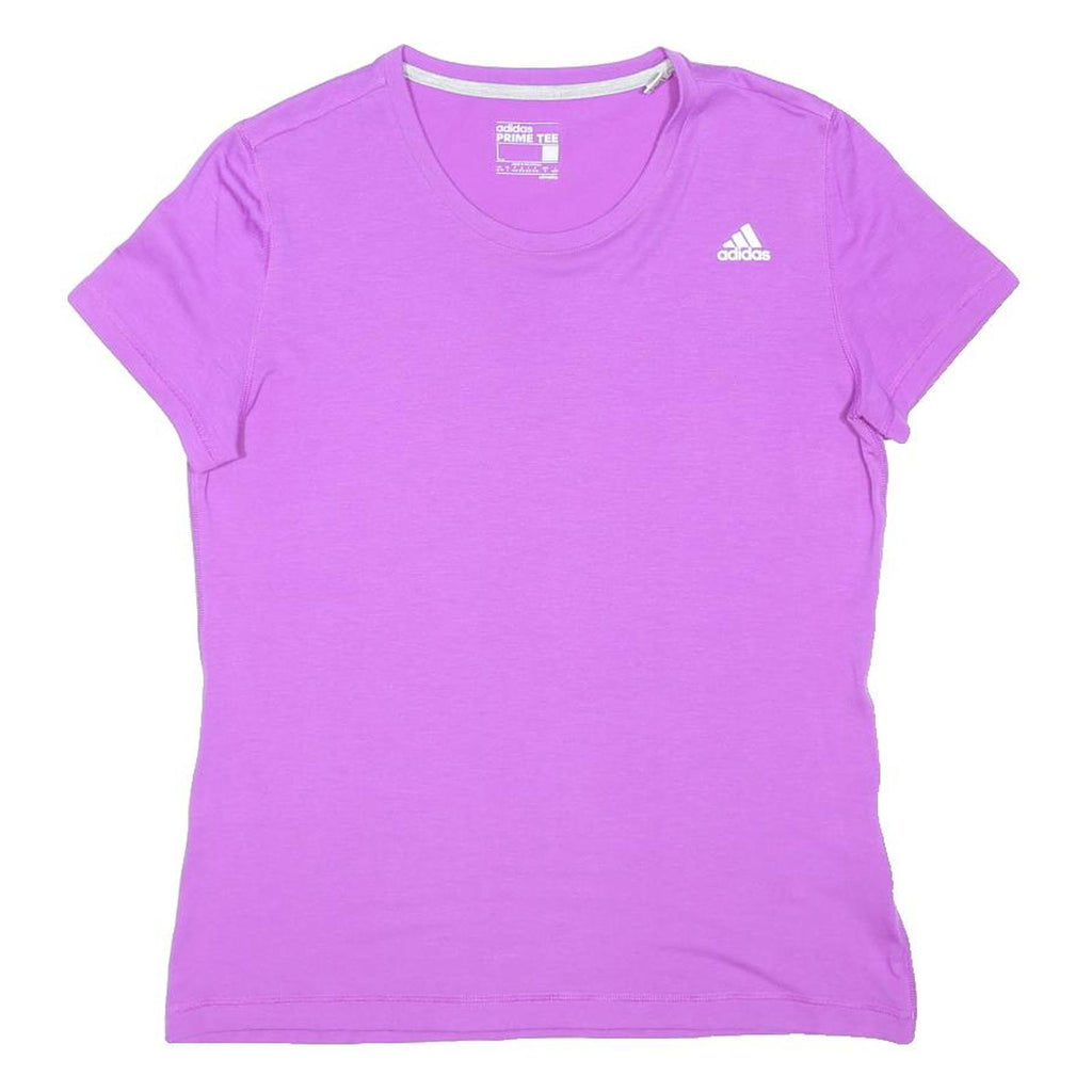 ADIDAS Womens Purple Classic T-Shirt L Short Sleeve Round Neck Cotton Blend