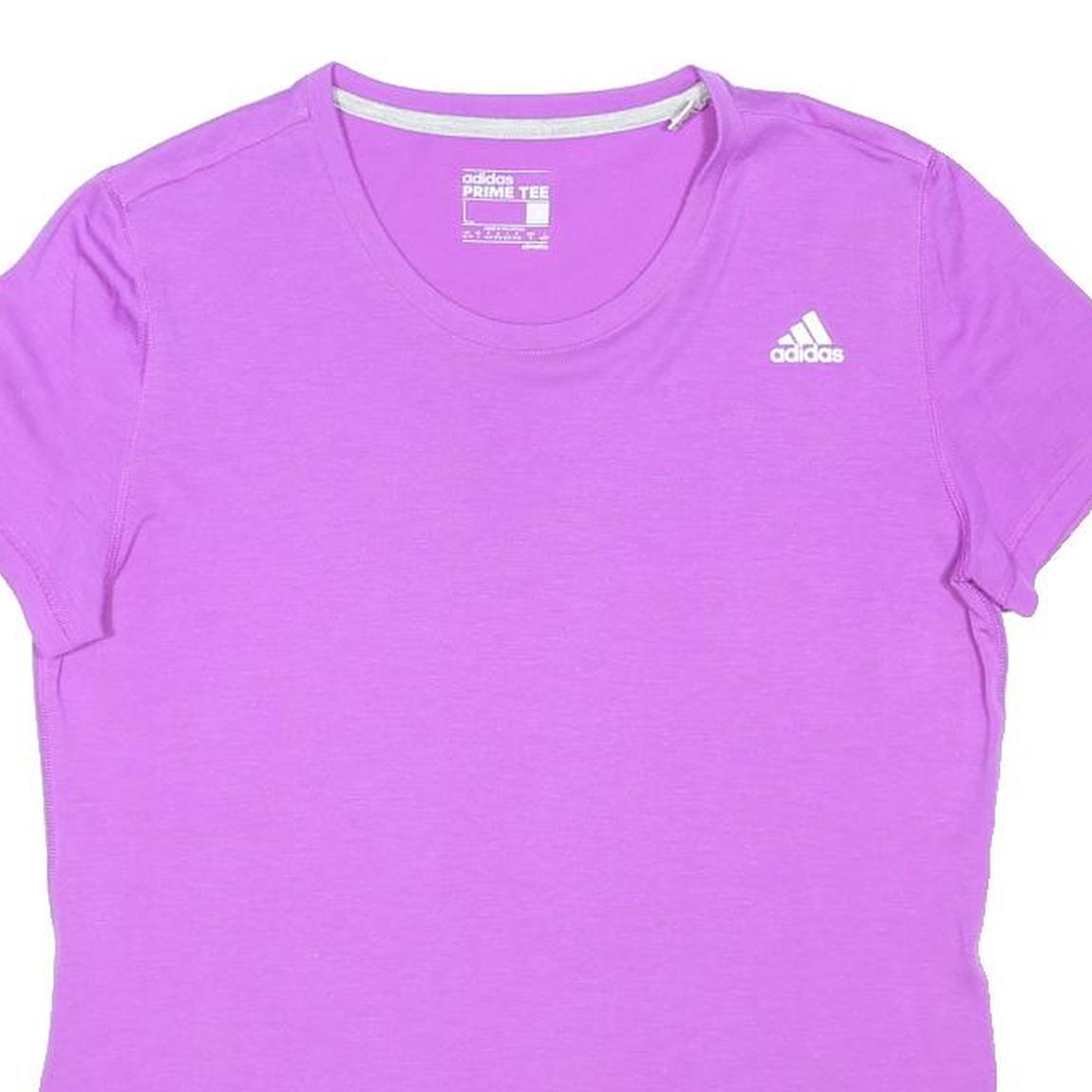 ADIDAS Womens Purple Classic T-Shirt L Short Sleeve Round Neck Cotton Blend