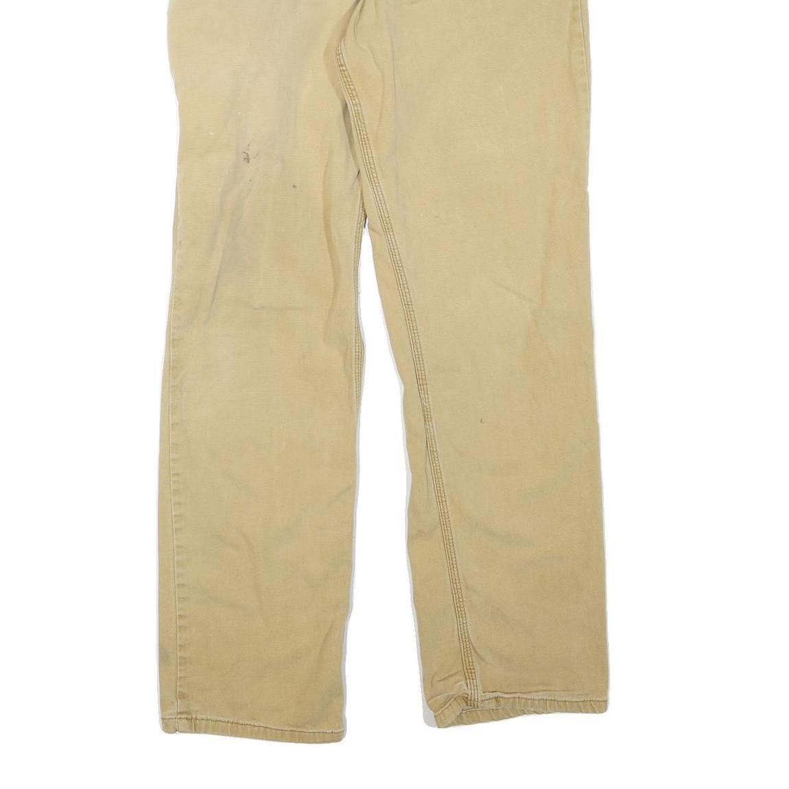 CARHARTT Mens Cotton Blend Beige Regular Fit Straight Leg Trousers W32 L32