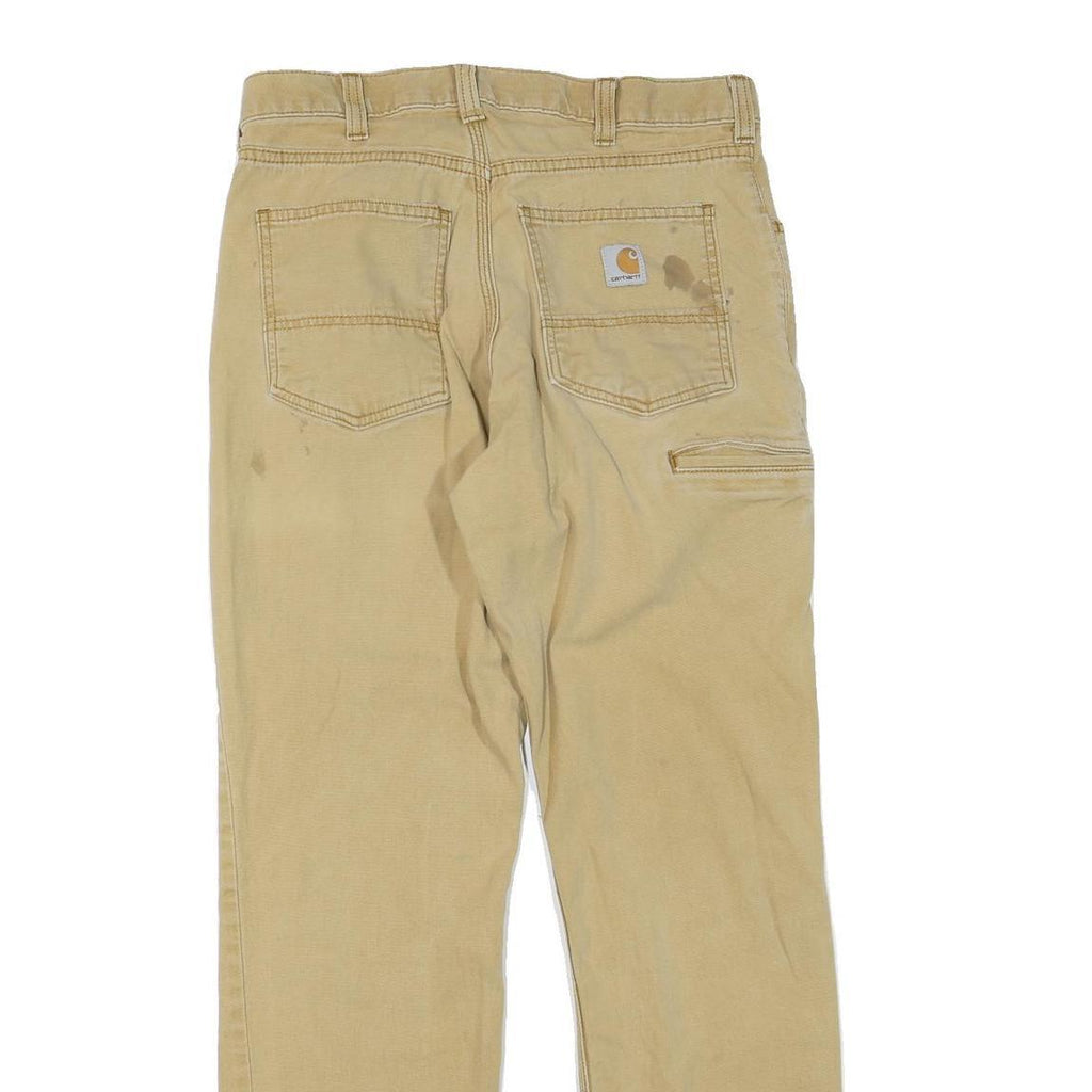 CARHARTT Mens Cotton Blend Beige Regular Fit Straight Leg Trousers W32 L32
