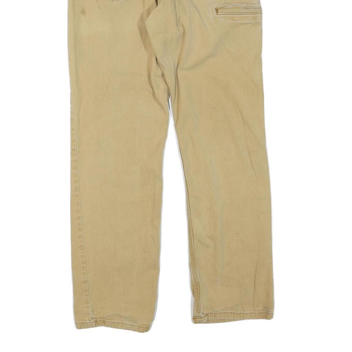 CARHARTT Mens Cotton Blend Beige Regular Fit Straight Leg Trousers W32 L32