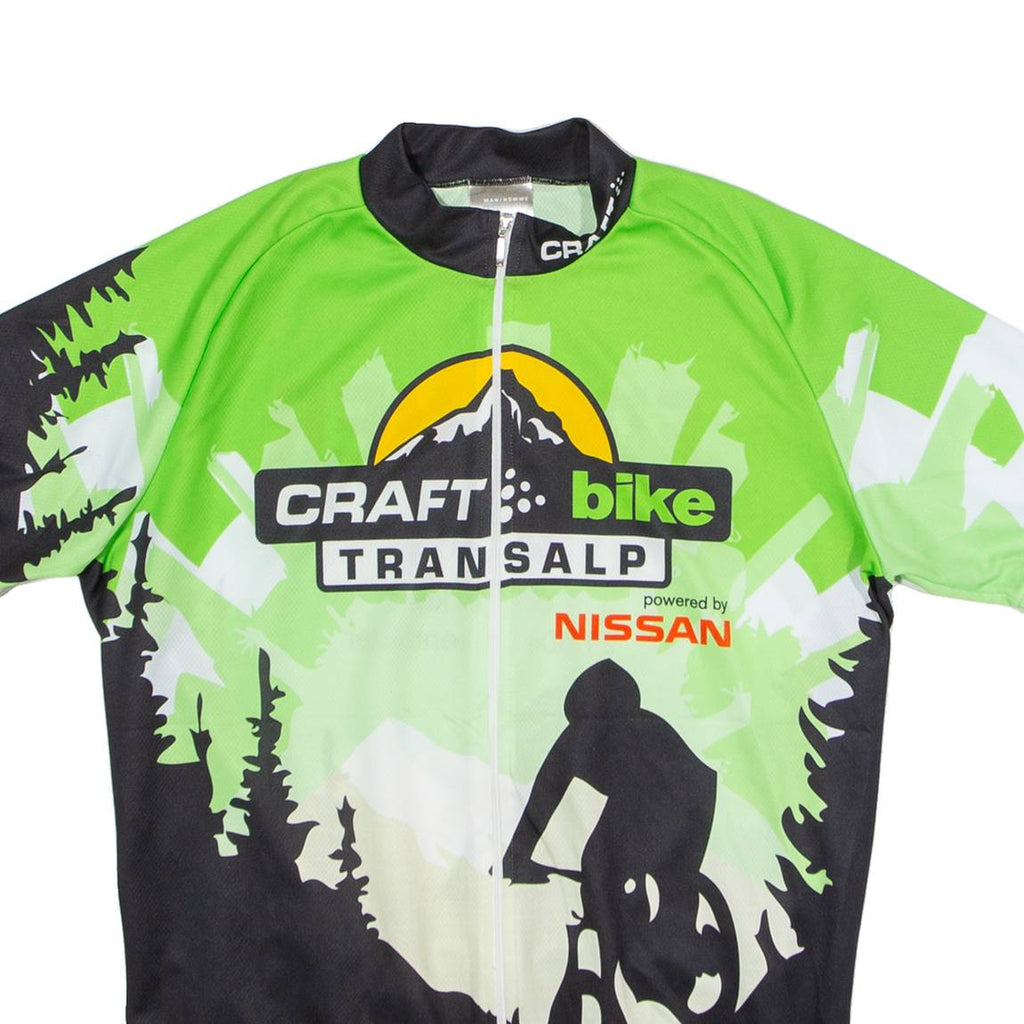 CRAFT Full Zip Cycling Mens Jersey Green High Neck M