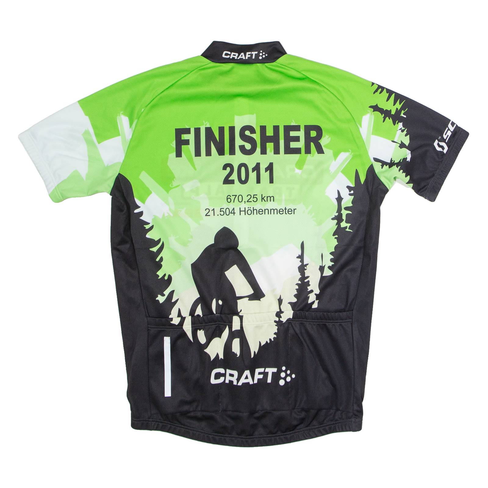 CRAFT Full Zip Cycling Mens Jersey Green High Neck M