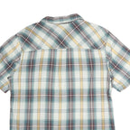 THE NORTH FACE Mens Blue White & Yellow Check Shirt M Cotton Casual Short Sleeve