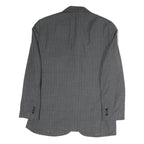 Mens Grey Plain Classic Jacket L Cotton Button Closure Formal Blazer