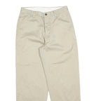 NAUTICA Mens Relaxed Beige Cotton Blend Trousers W30 L32 Zip Classic Straight