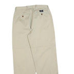 NAUTICA Mens Relaxed Beige Cotton Blend Trousers W30 L32 Zip Classic Straight