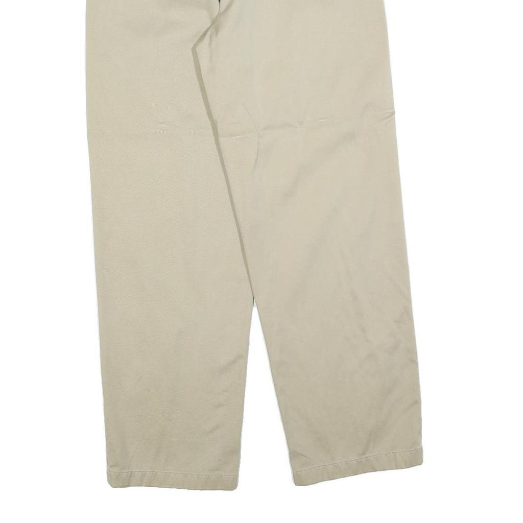 NAUTICA Mens Relaxed Beige Cotton Blend Trousers W30 L32 Zip Classic Straight