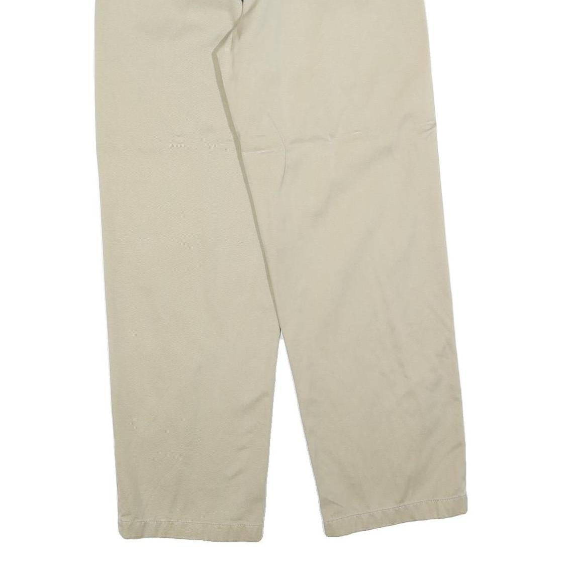 NAUTICA Mens Relaxed Beige Cotton Blend Trousers W30 L32 Zip Classic Straight