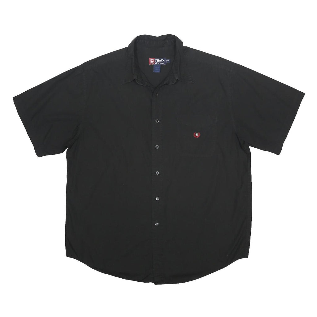 CHAPS RALPH LAUREN Mens Black Classic Fit Cotton Shirt XL Casual Short Sleeve