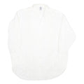 Mens White Cotton Blend Shirt Long Sleeve Button Up L Classic Formal Casual