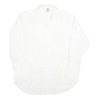 Mens White Cotton Blend Shirt Long Sleeve Button Up L Classic Formal Casual