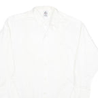 Mens White Cotton Blend Shirt Long Sleeve Button Up L Classic Formal Casual