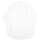 Mens White Cotton Blend Shirt Long Sleeve Button Up L Classic Formal Casual